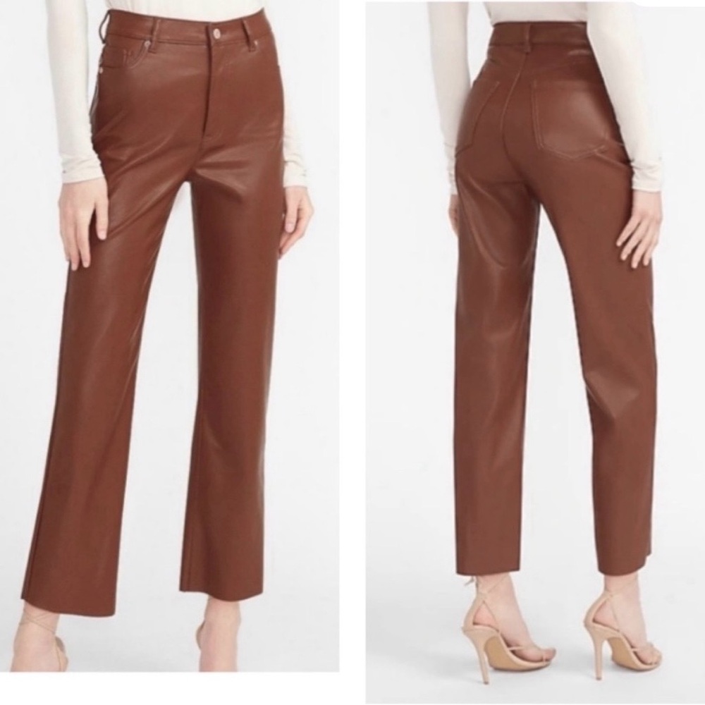 Express vegan leather high rise pants